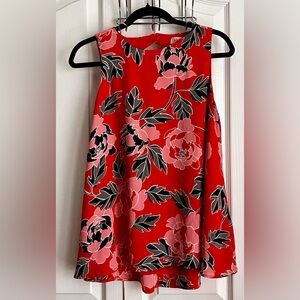 PHILOSOPHY WOMENS BLOUSE, RED PRINT, size small